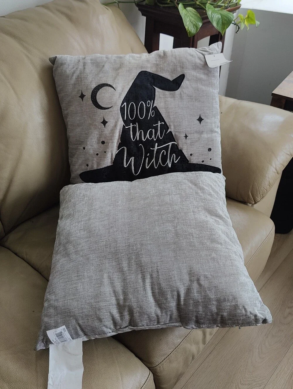Halloween Decor Set of 2 Gothic 100% That Witch Throw Pillows